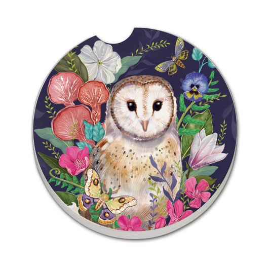 "Barn Owl" Absorbent Stone Car Coaster 1pk