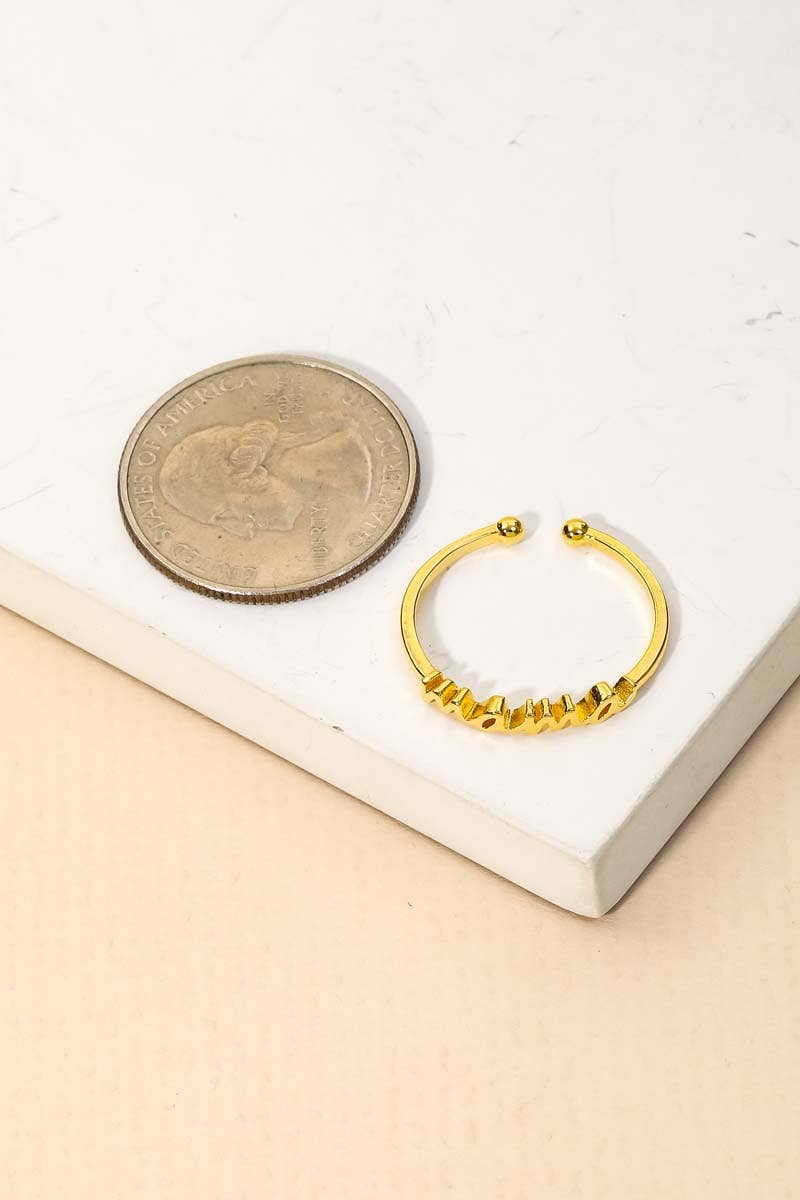 Secret Box Gold Dipped Mama Print Ring: GD