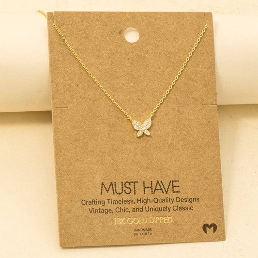 Mini Butterfly Charm Necklace: G