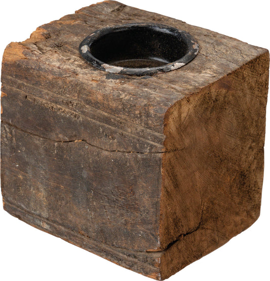 Wood Block Candle Holder
