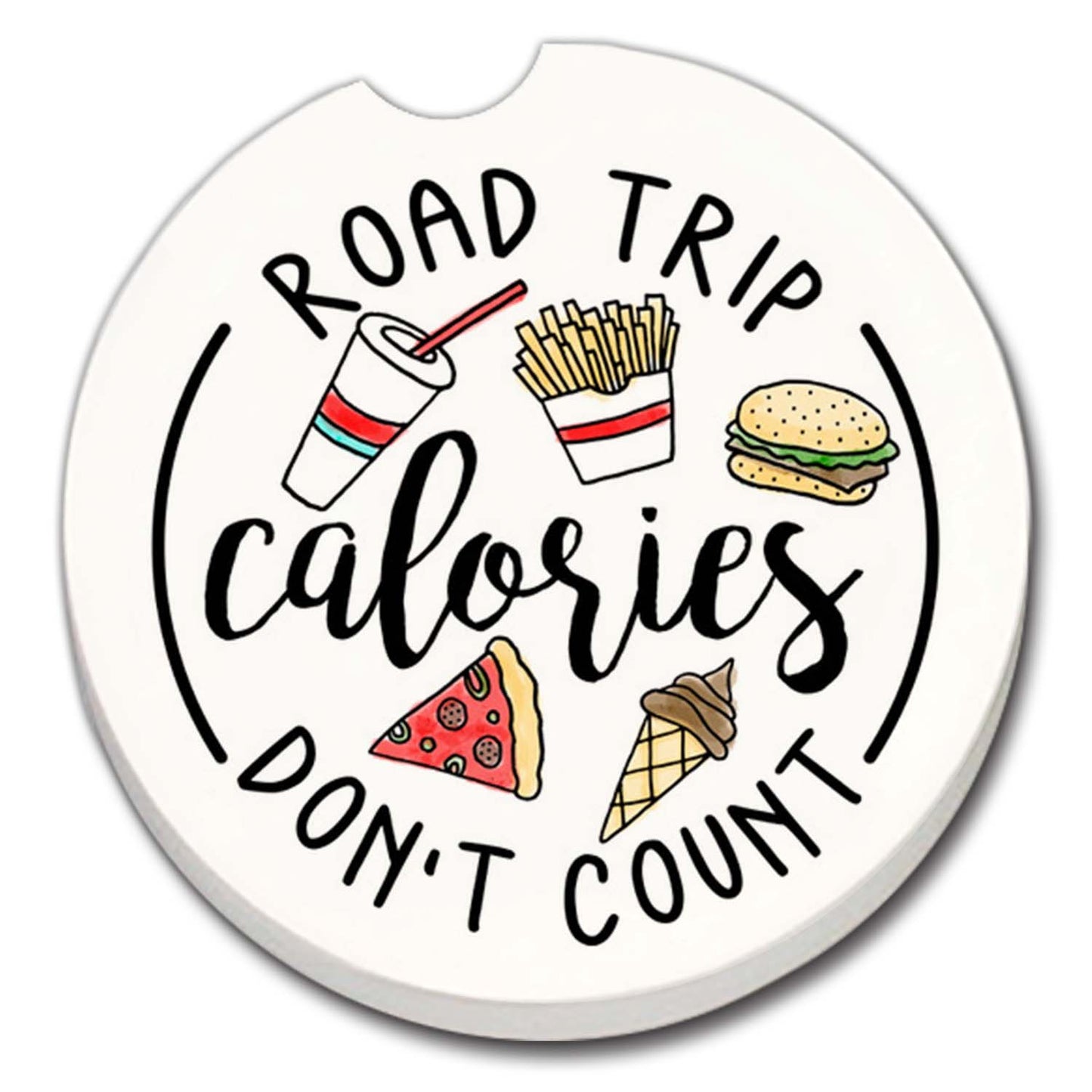 Road Trip Calories Stone Car Coaster-