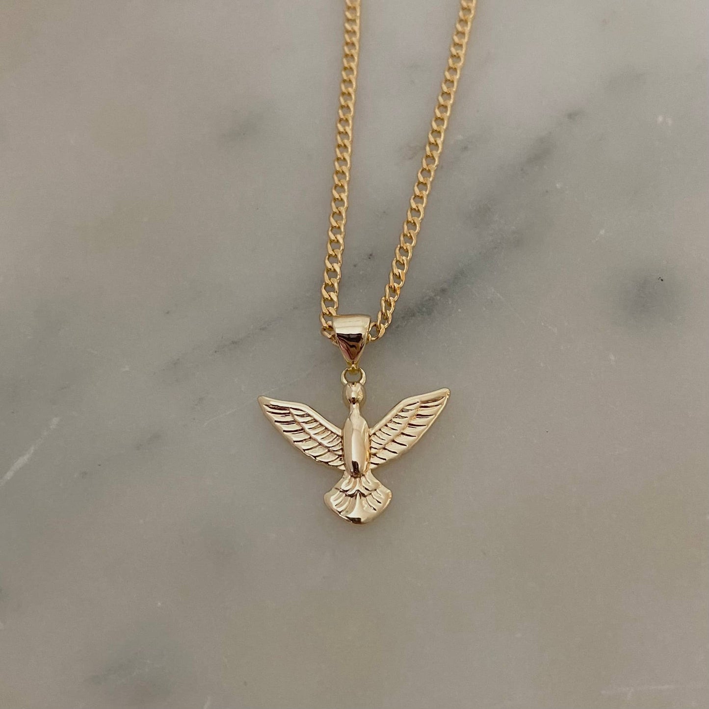 Eagle bird pendant necklace 18k gold filled water resistant