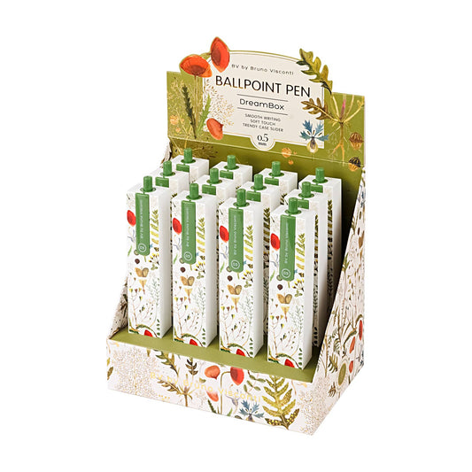 DreamBox Ballpoint Click Pen in a Gift Box -Greens & Flowers