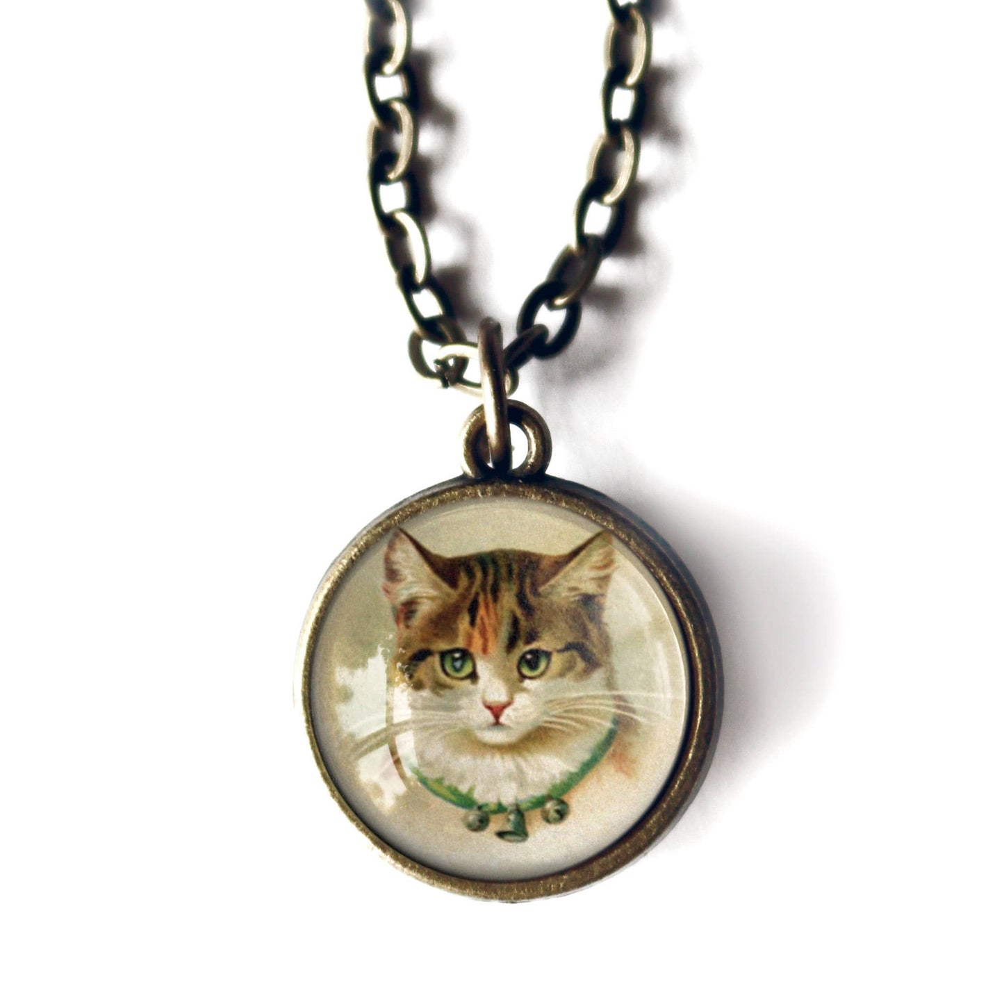 Calico Cat Simple Reversible Pendant Necklace
