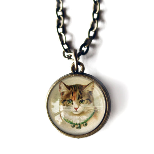 Calico Cat Simple Reversible Pendant Necklace