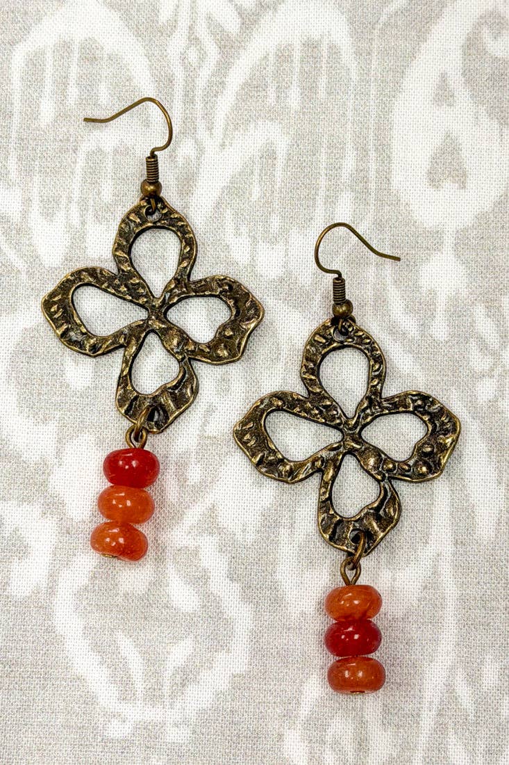 Nisha Earring - Red Agate
