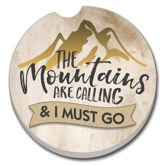 The Mountains Are Calling Absorbent Stone Car Coaster 1 Pk