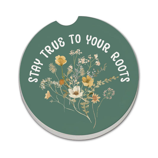 "Roots" Absorbent Stone Car Coaster 1pk