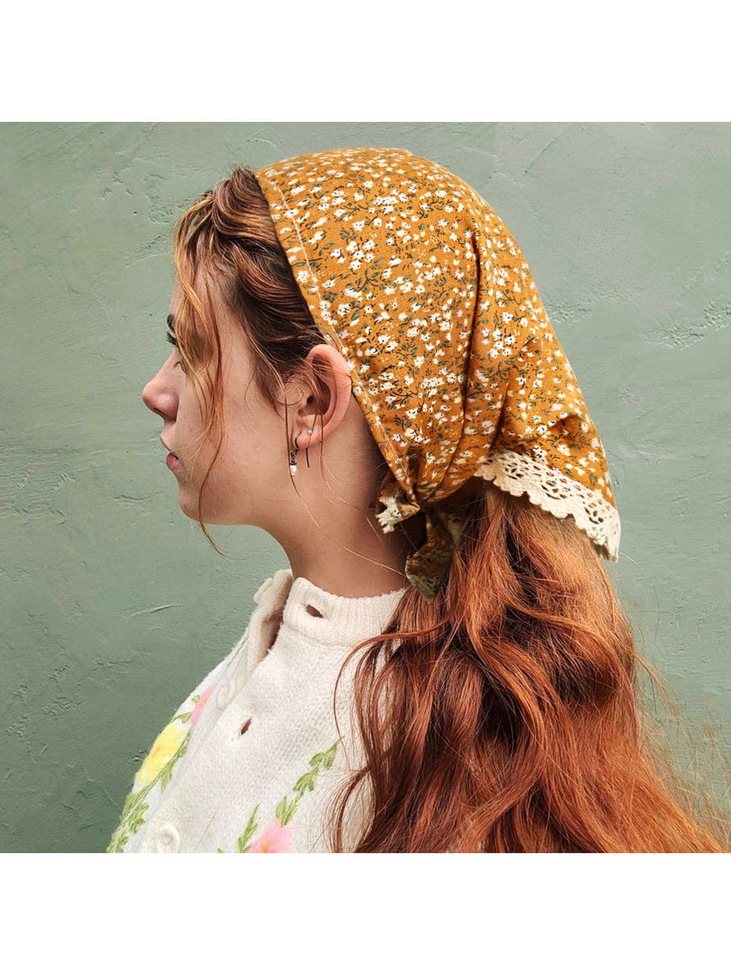 Scarvii - Vintage Floral Headband: Yellow
