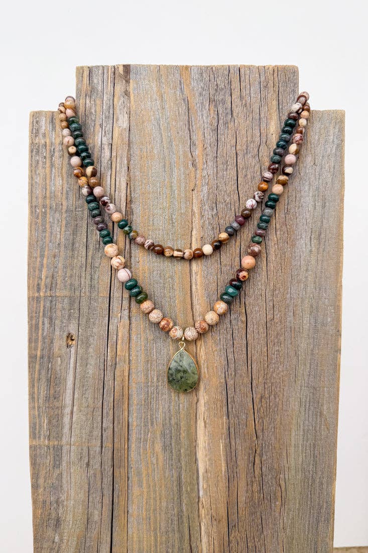 Becca Necklace - Green Jasper