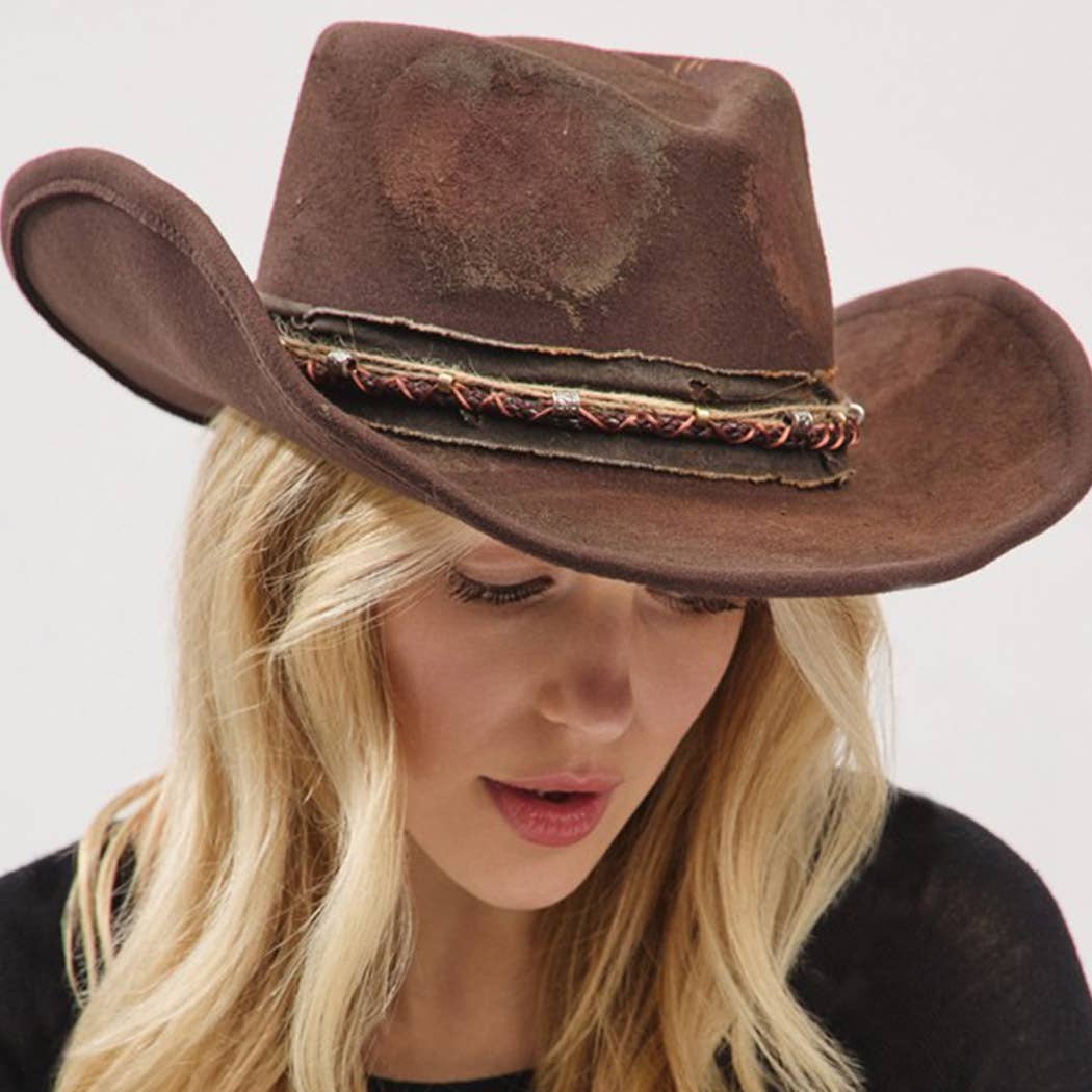Vintage Versatile Shapeable Cowgirl & Fedora Hat: BR