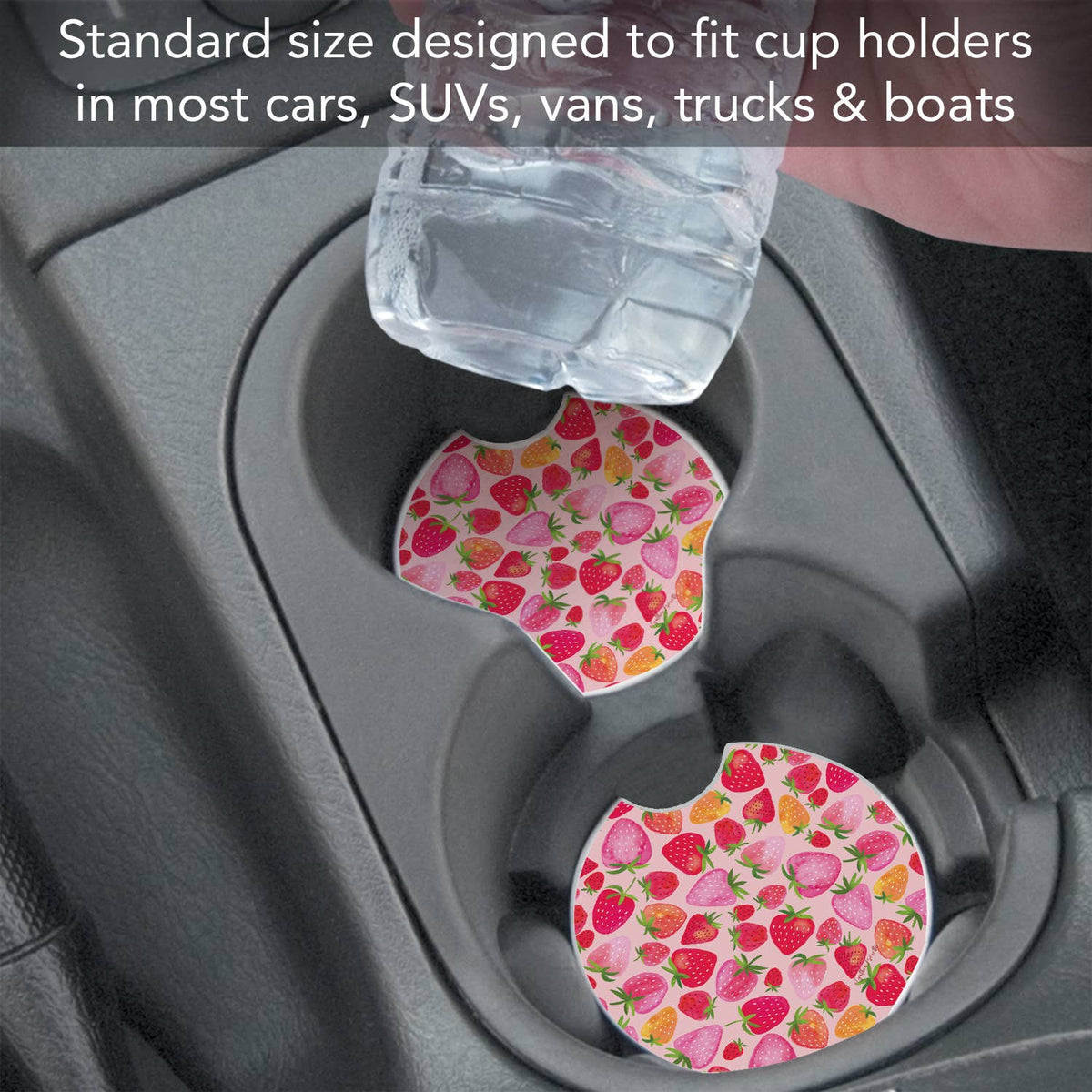 "Berry Sweet" Absorbent Stone Car Coaster 1pk