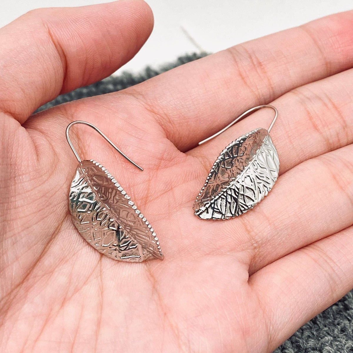 FGS - Leaves Charm18K Gold Plated Stainless Steel Earrings: Golden