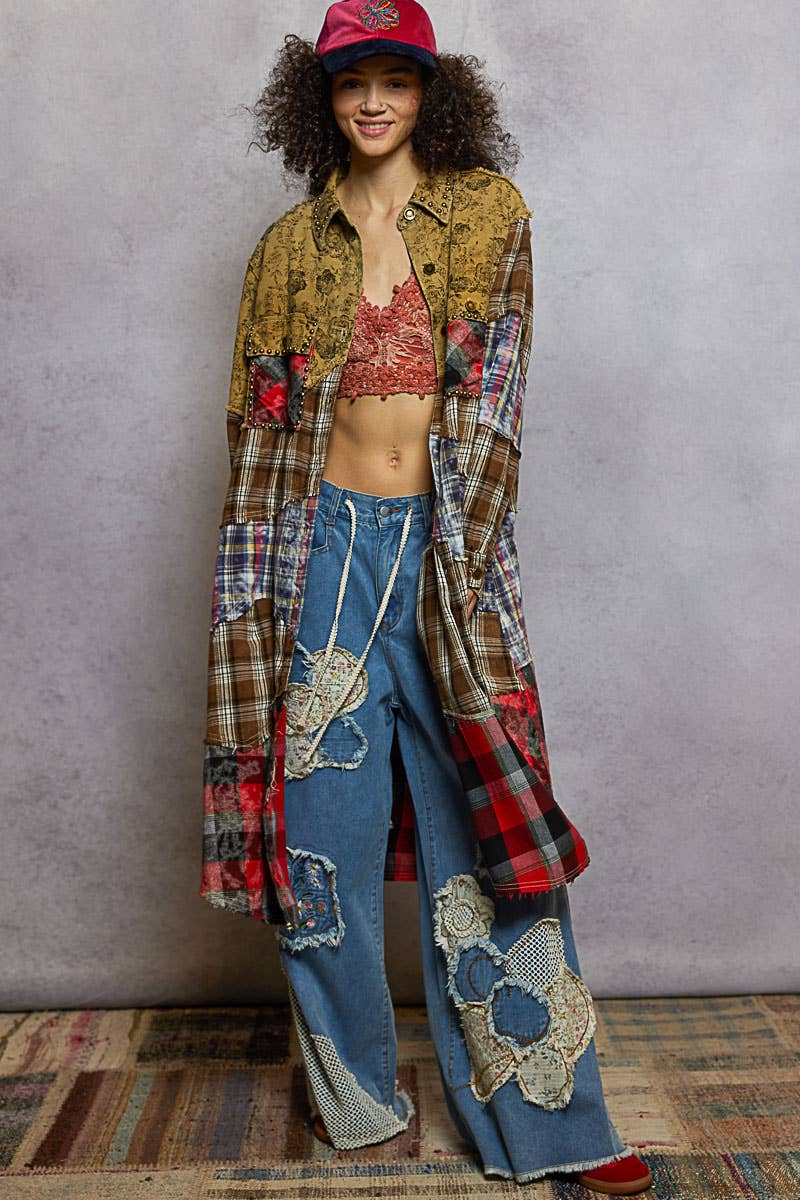 Long  patchwork maxi jacket