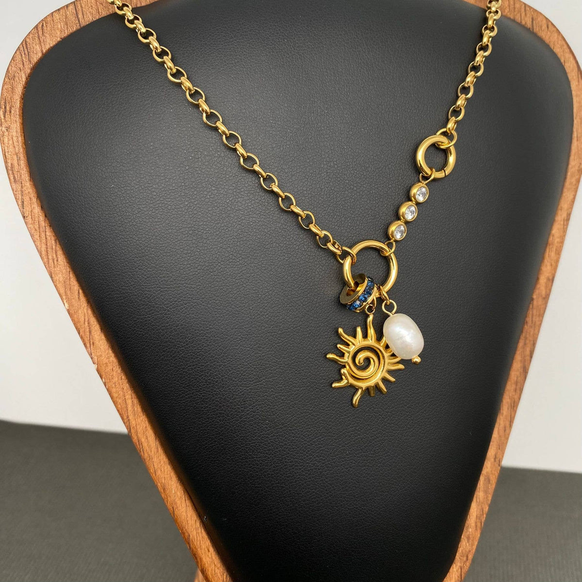 Vortex Sun 18K Gold Plated Stainless Steel Necklace - FGS/MS