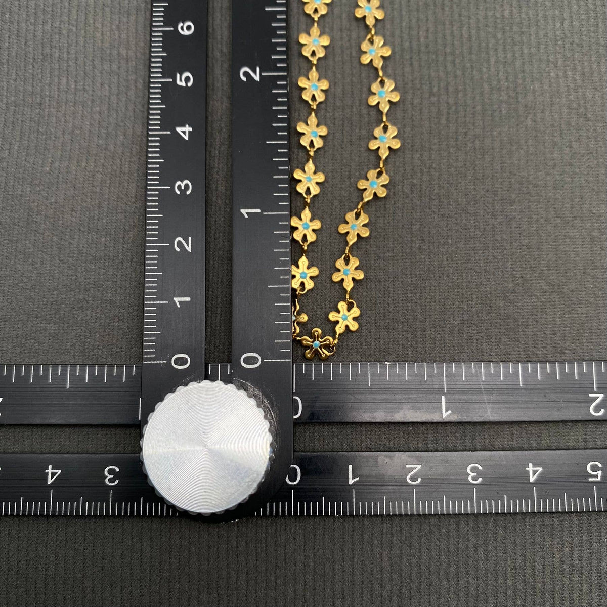 Flower Linked 18K Gold Plated Stainless Steel Necklace - FGS