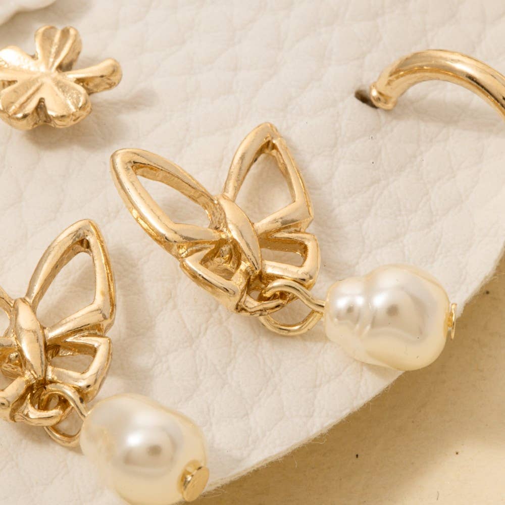 Assorted Ten Pair Flower Earrings Set: GDCRM
