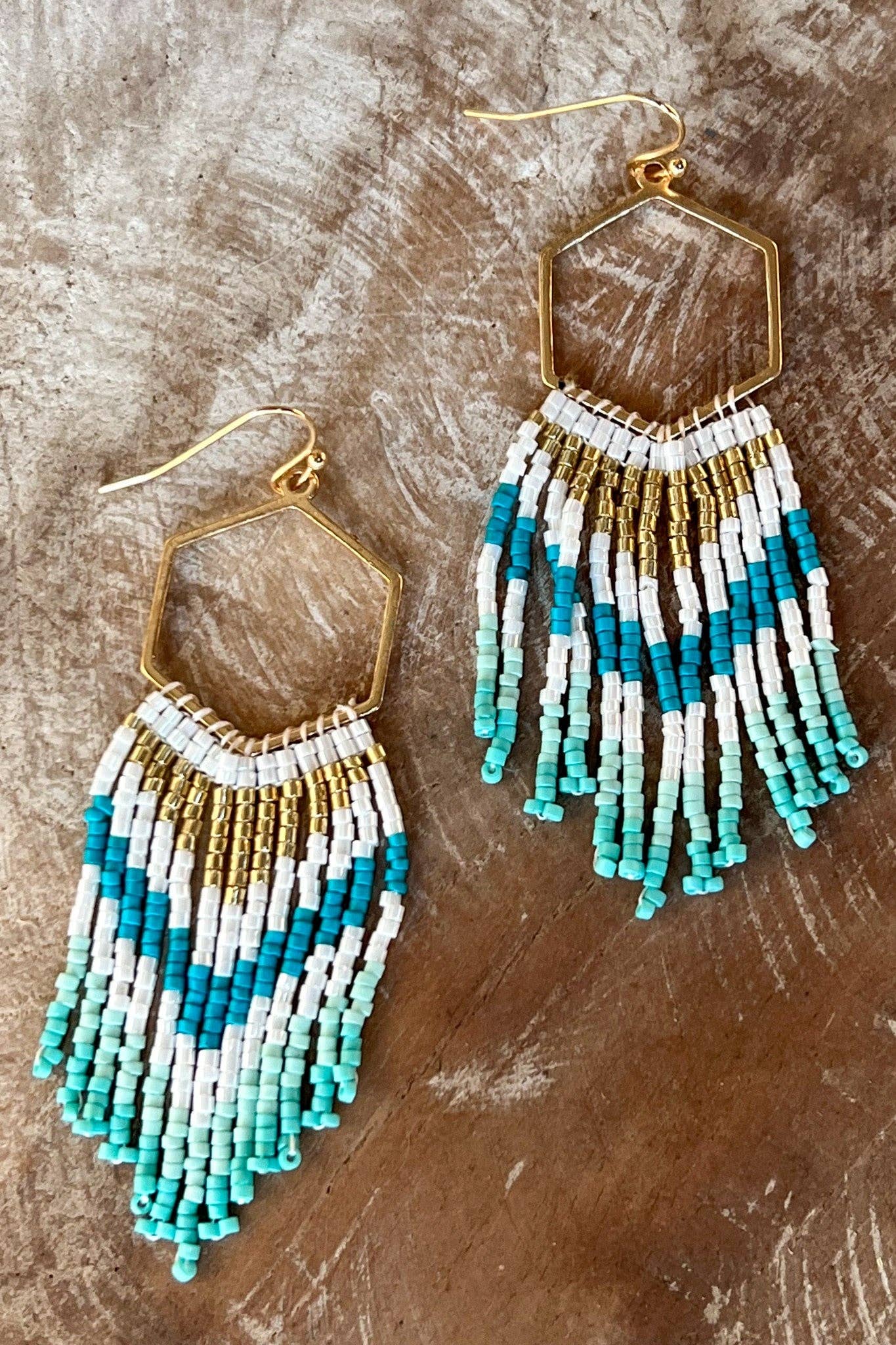 Calypso Earring White/Turquoise