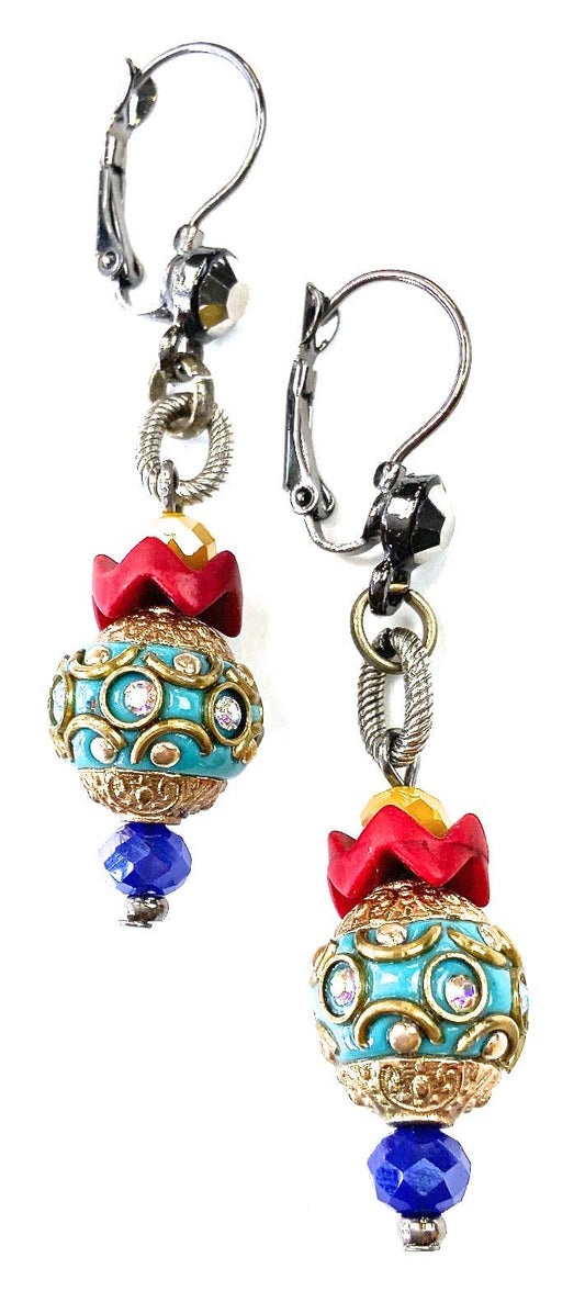 ER-Fancy Bead Drop Dangle Earrings on Latchback