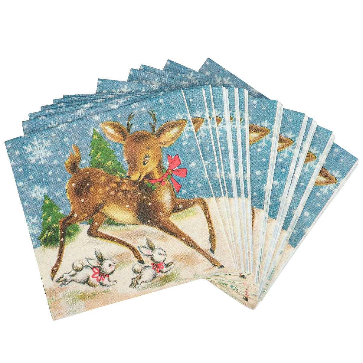 Retro Deer Beverage Napkin