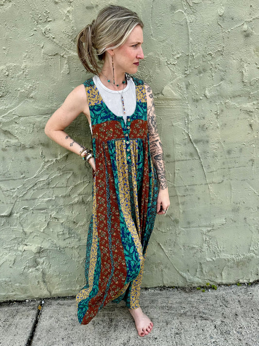 Teal Vine Jumpsuit