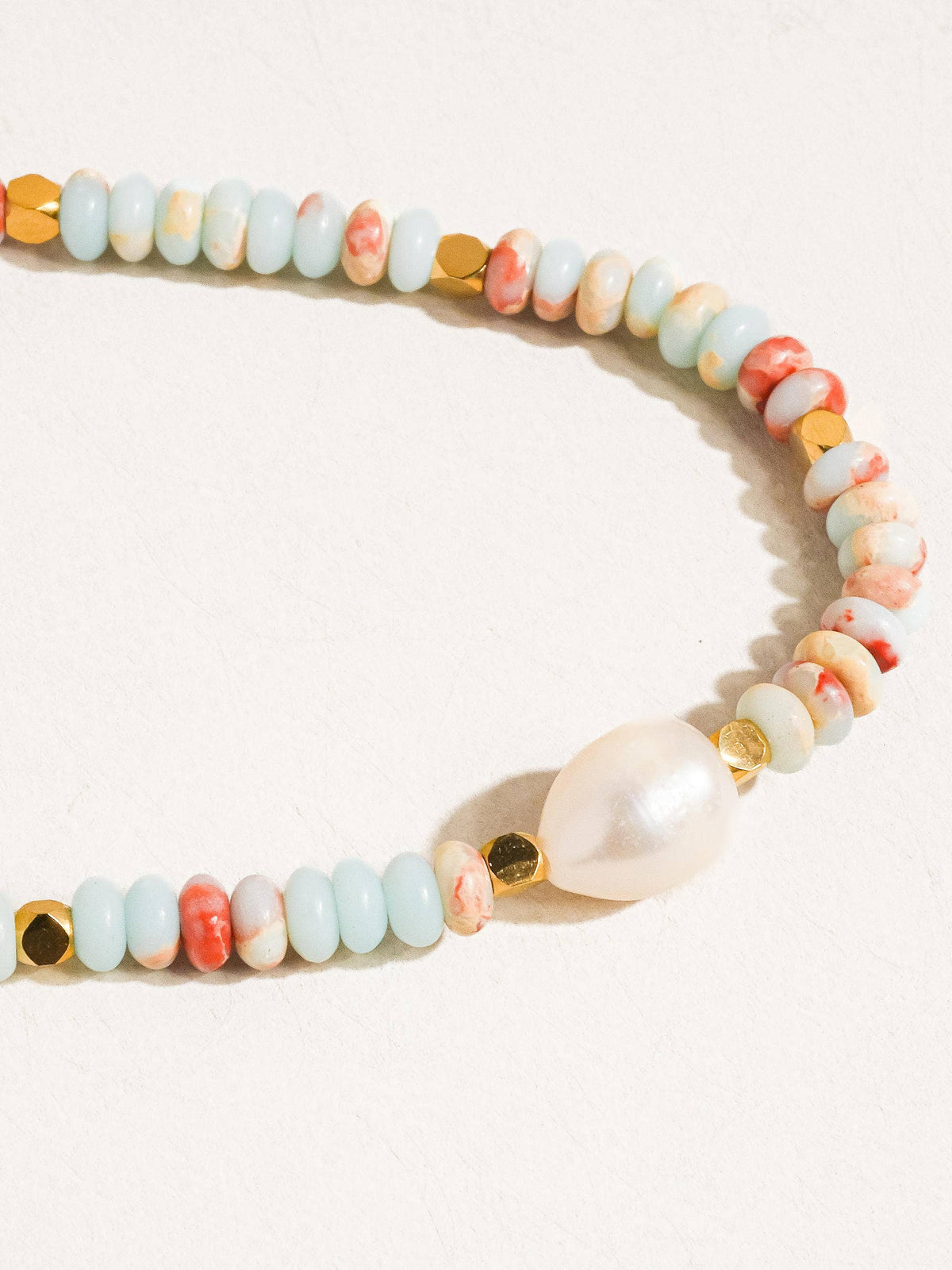 Swank Non-Tarnish Boho Beaded Pearl Necklace: Multi-Colored