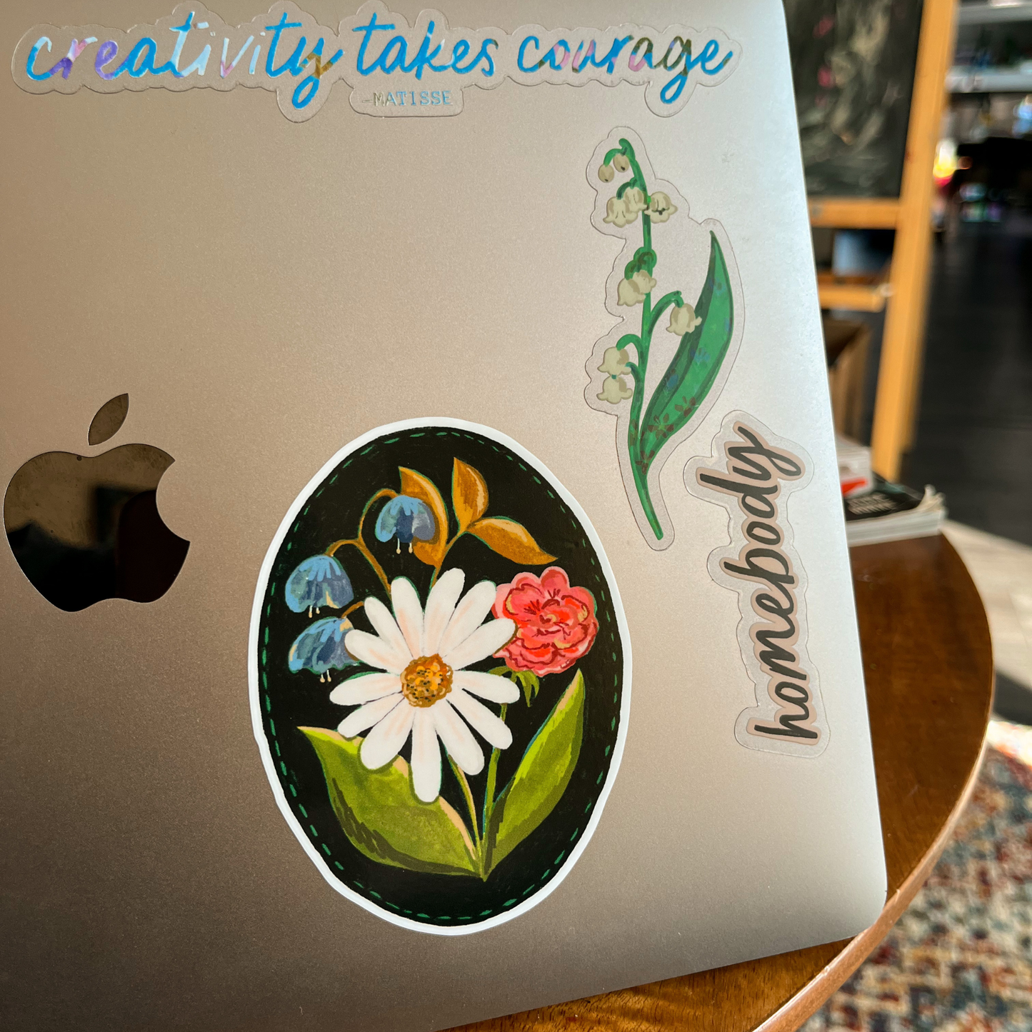 Daisy Flower Vinyl Stickers, Flower Garden Sticker, Black