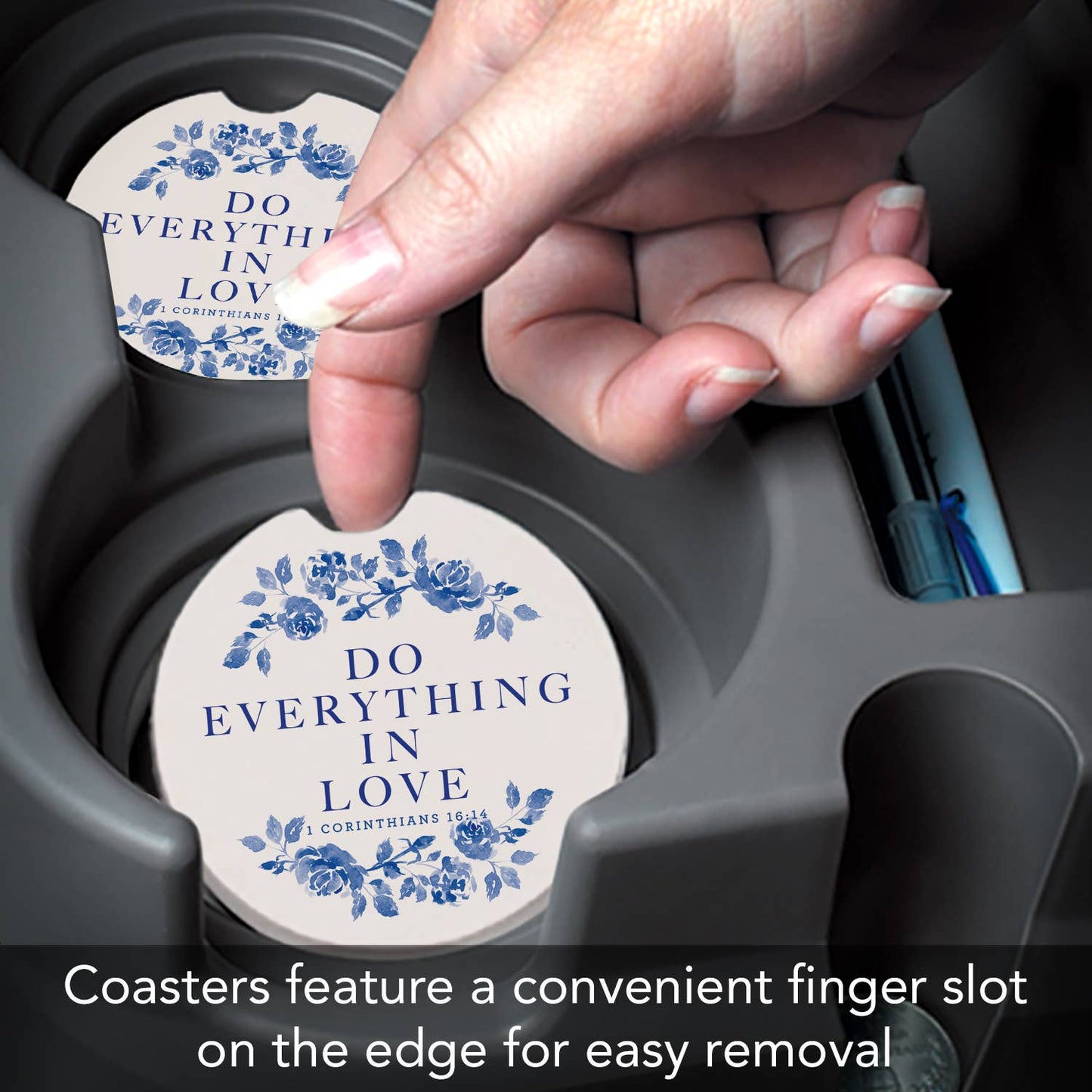 "Everything in Love" Single Packaged Stone Car Coaster