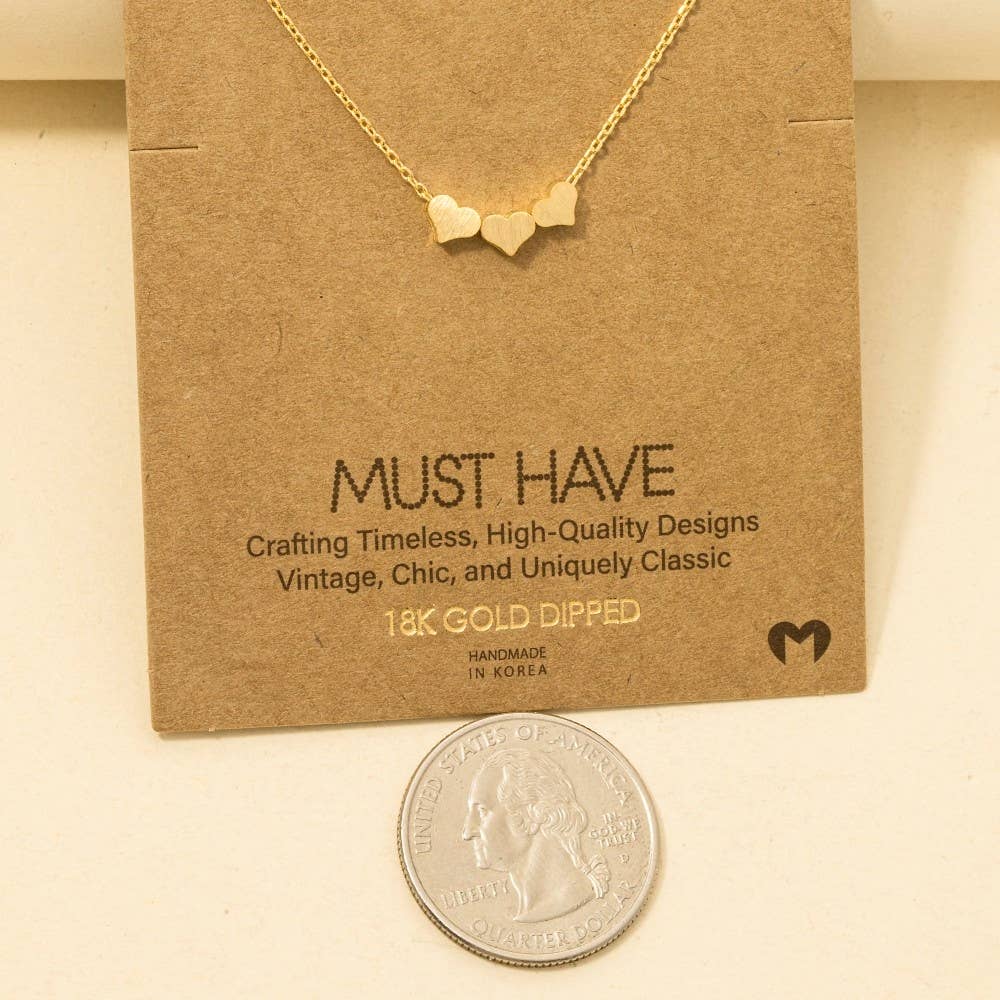 Three Dainty Hearts Necklace: G
