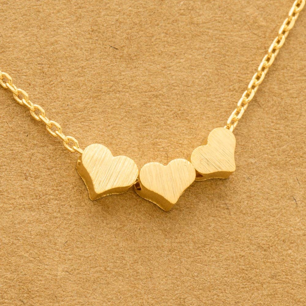 Three Dainty Hearts Necklace: G