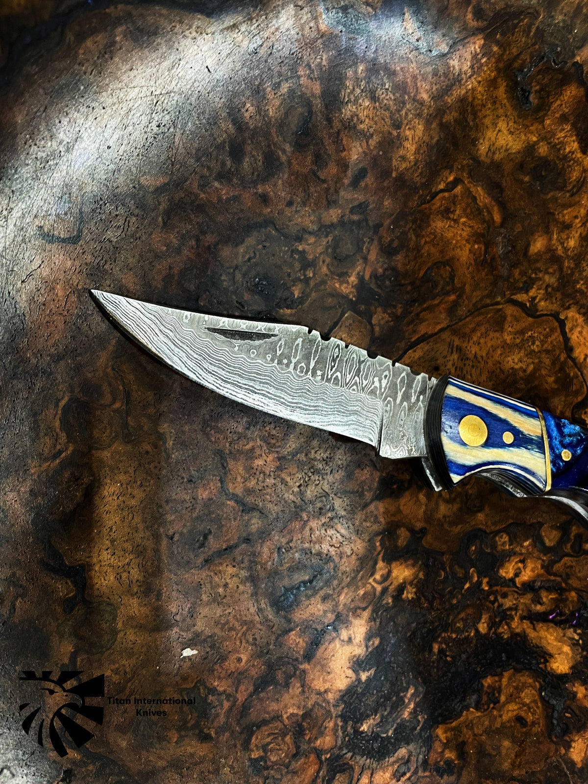 TF-062 Titan Celestial Damascus Pocket Knife