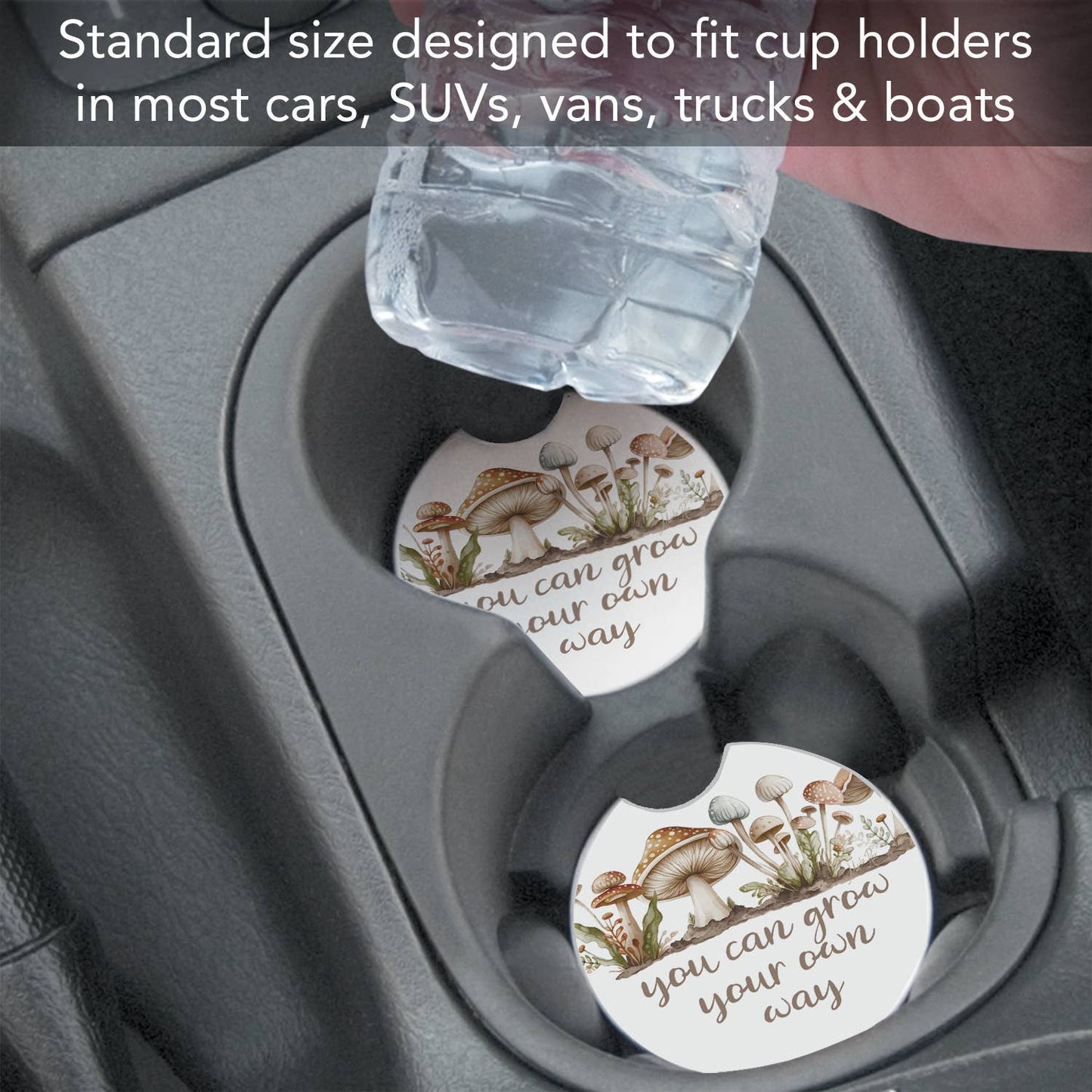 "Grow" Absorbent Stone Car Coaster 1pk