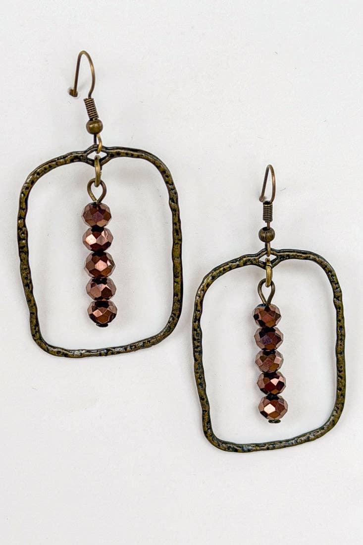 Suki Earrings: Fire Agate