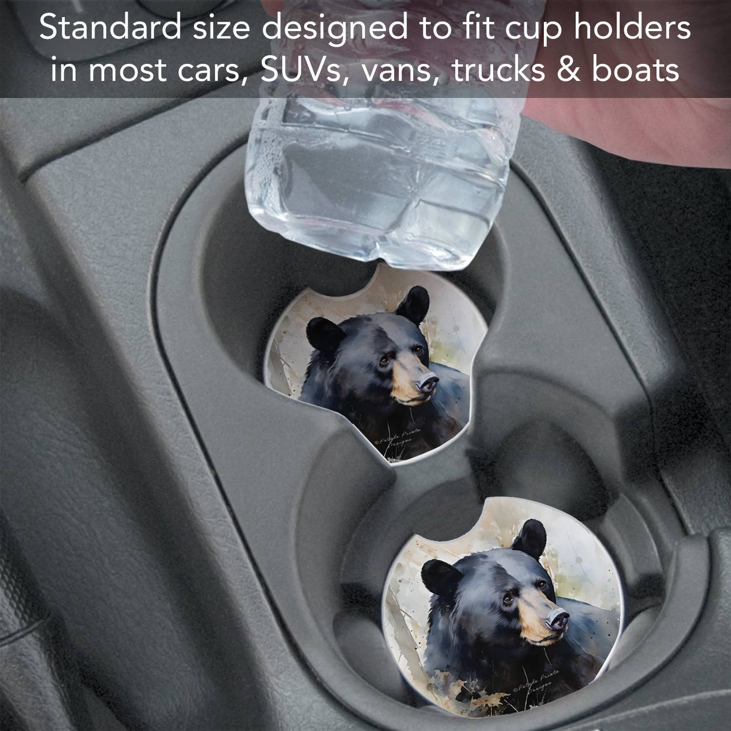 "Wilderness Bear" Absorbent Stone Car Coaster 1pk