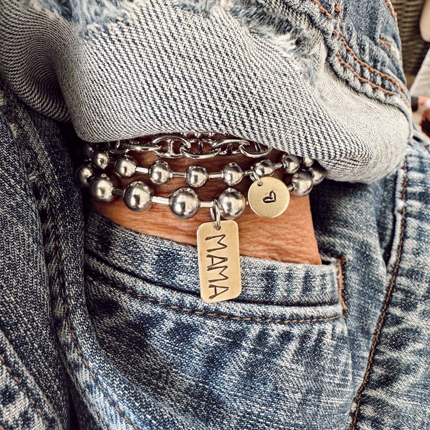 Hand Stamped Mama Tag Bracelet : 7