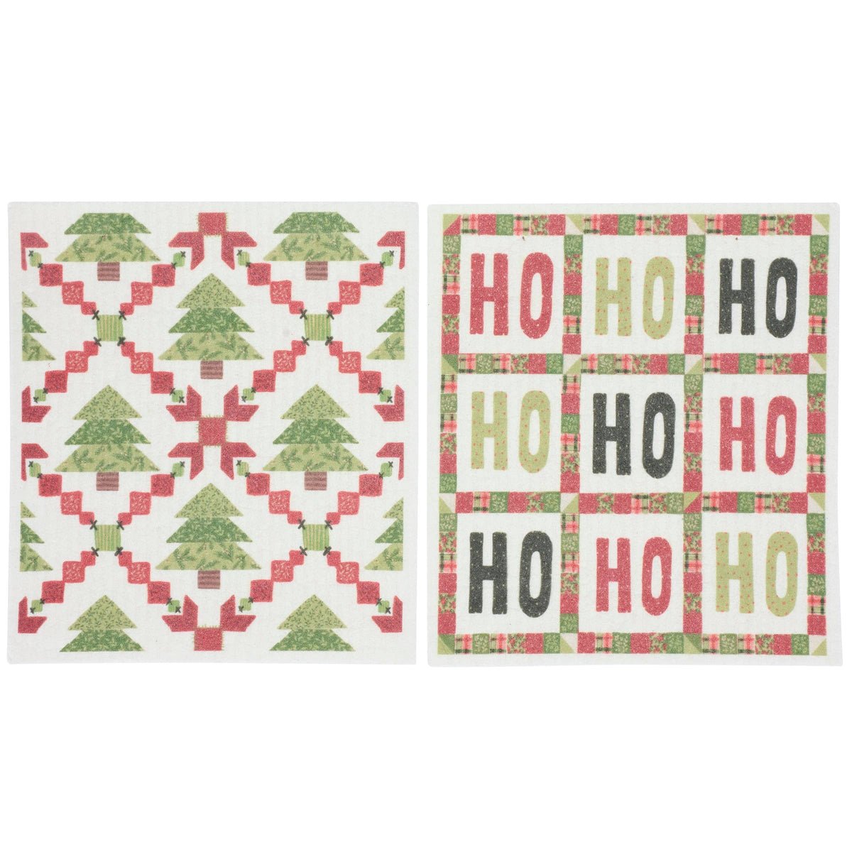 Christmas Quilt Swedish Dishcloth Set