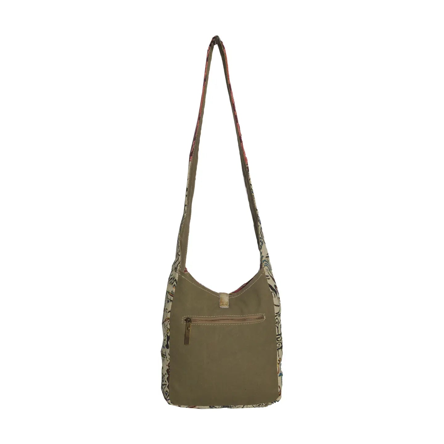 Gorgeous Leather and Bohemian tapestry Thela Shoulder Bag