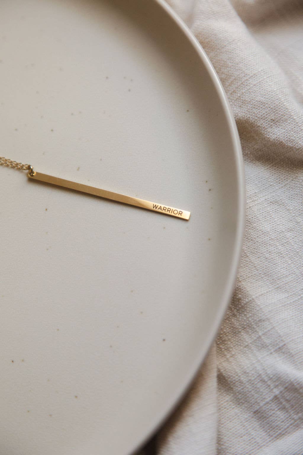 Warrior Minimal Bar Pendant: Yellow Gold