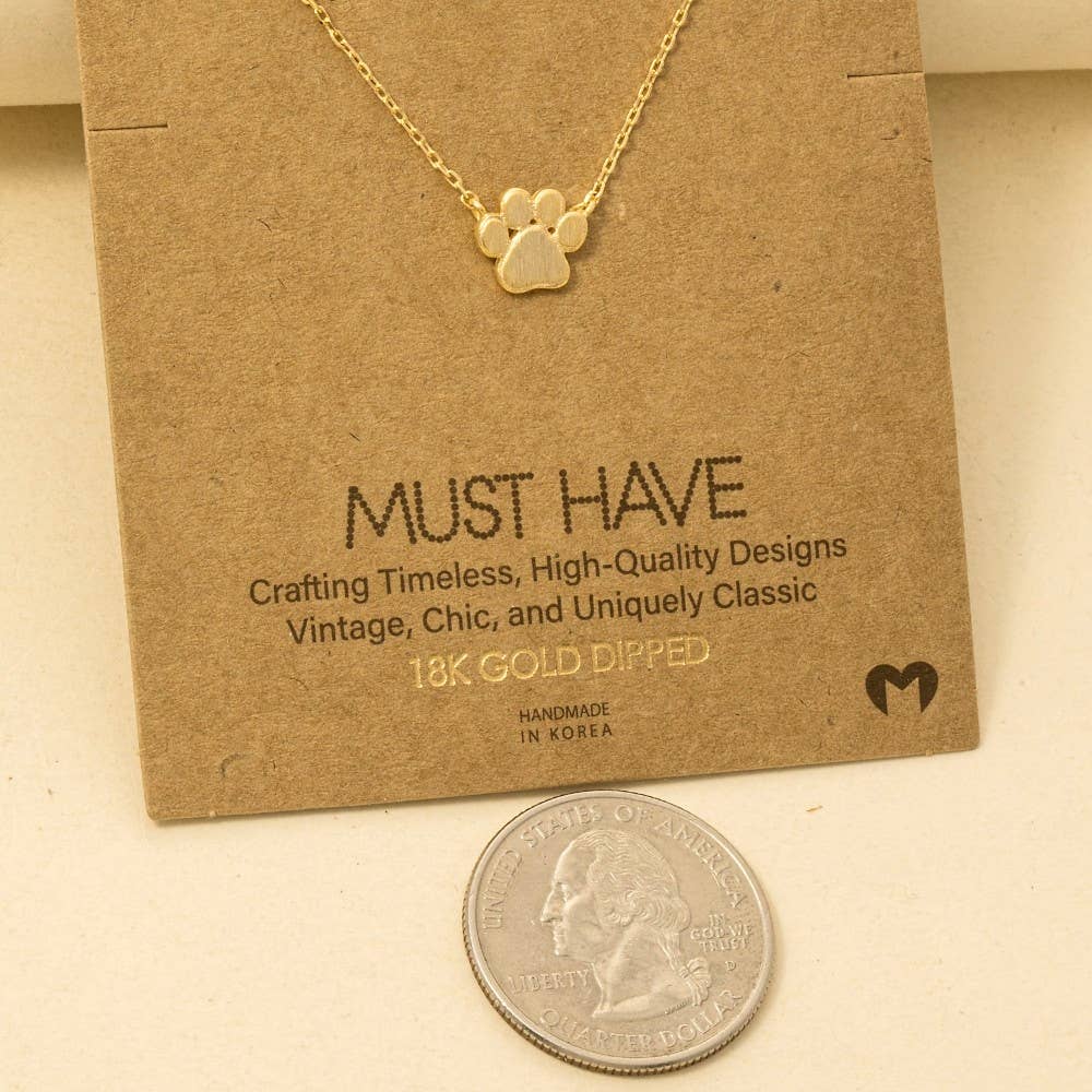 Mini Paw Print Charm Necklace: G