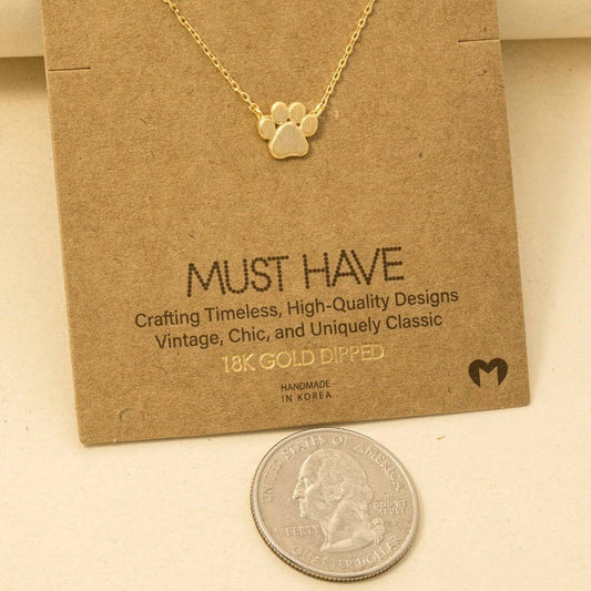 Mini Paw Print Charm Necklace: G