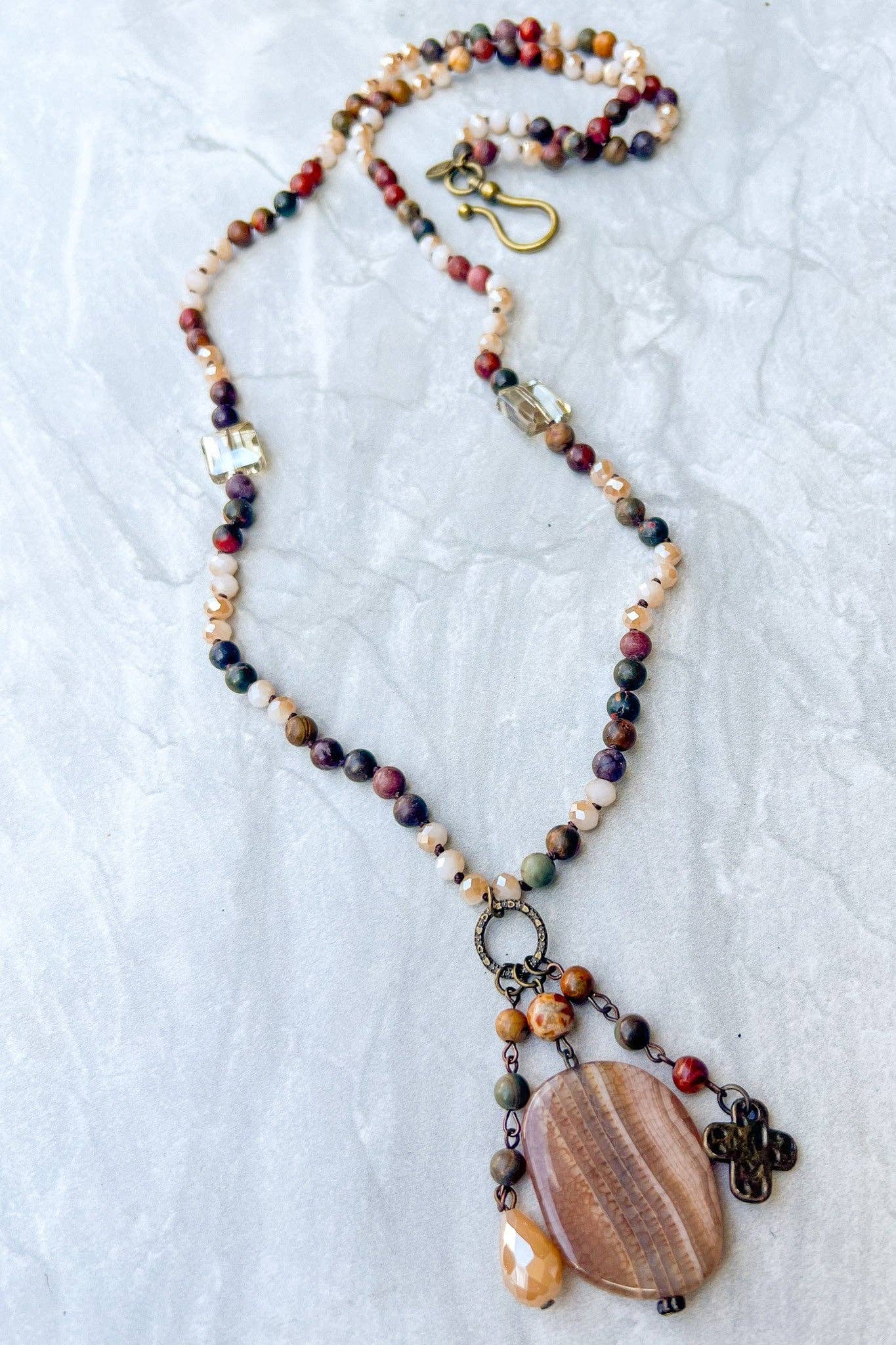 Gizelle Necklace in Jasper Mix