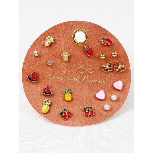 Everyday Fruity Minimal Earrings: GOLD / ONE(6)