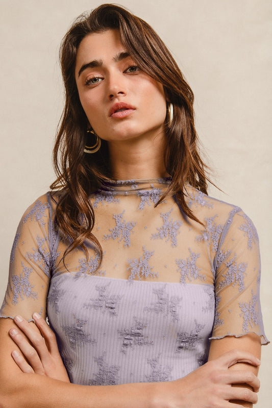 Short Sleeve Mesh Top