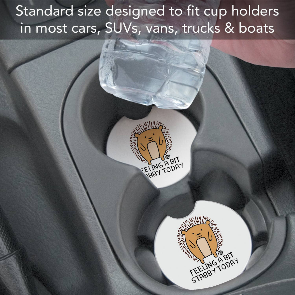 "Feeling Stabby" Absorbent Stone Car Coaster 1pk