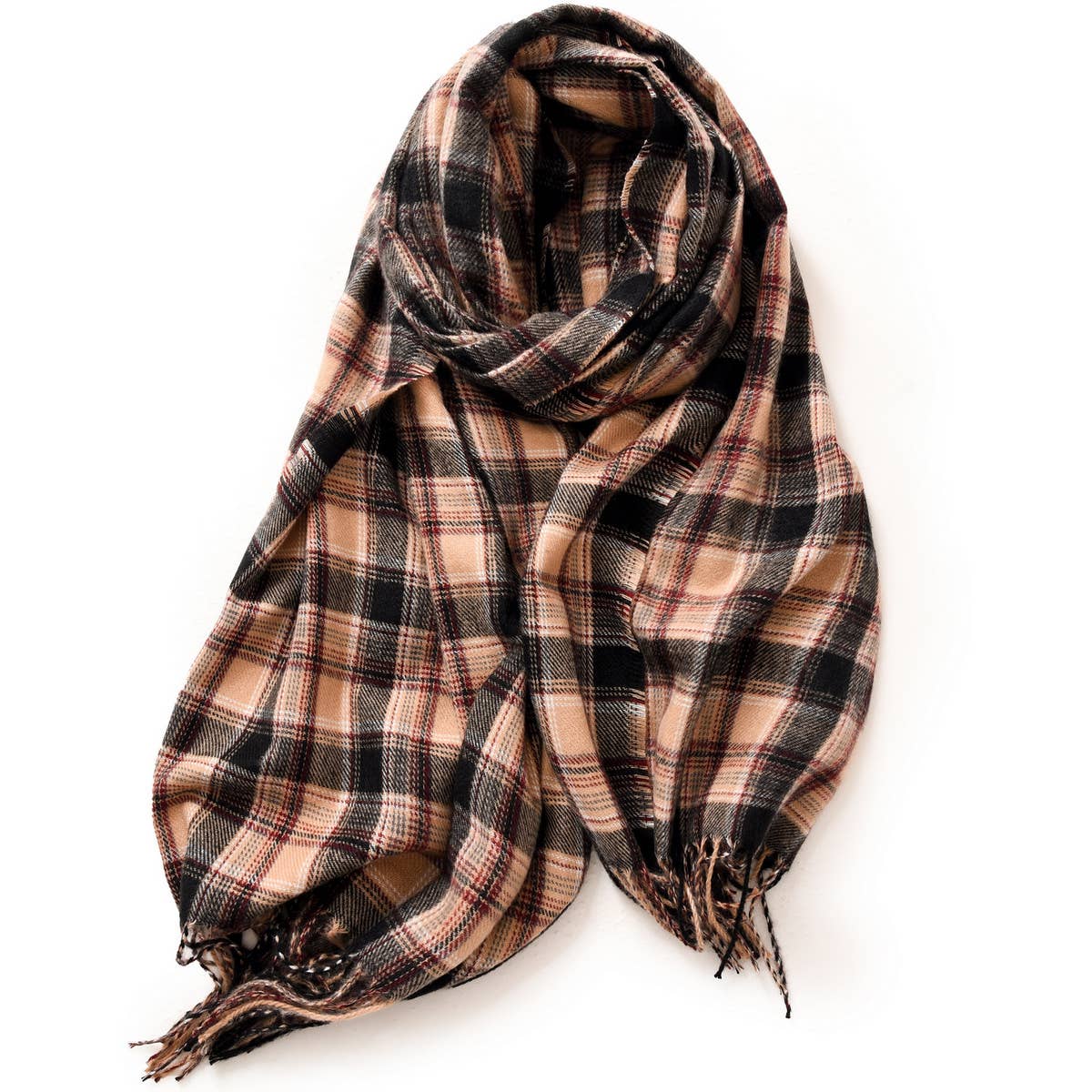 Red Plaid Winter Scarf – Thick Warm Shawl Wrap_CWASC0175: Green / (OS) 1