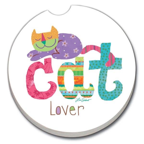 Cat Lover Absorbent Stone Car Coaster 1 Pk