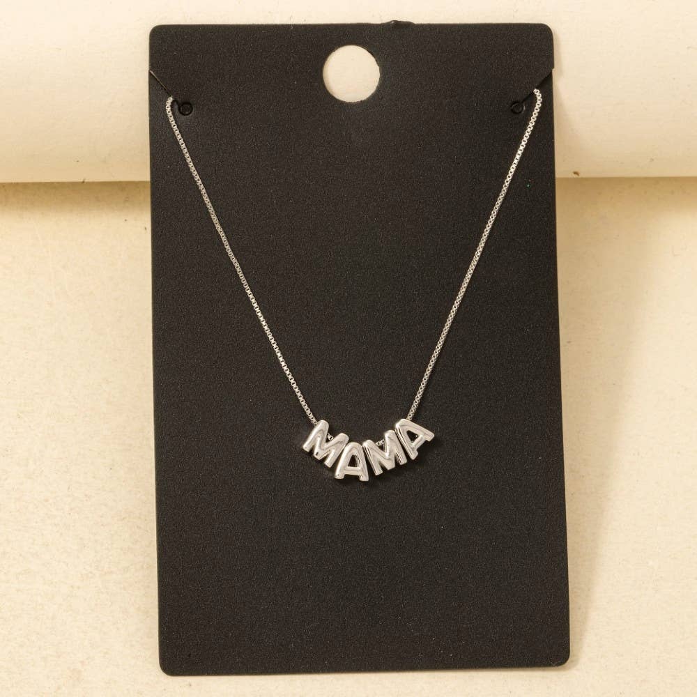 Gold Dipped Mama Letters Chain Necklace: GOLD