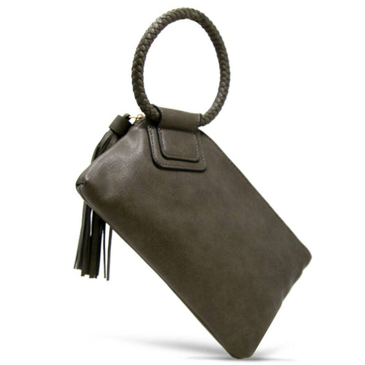 JYM0346 Soft Vegan Leather Wristlet/Clutch: Olive
