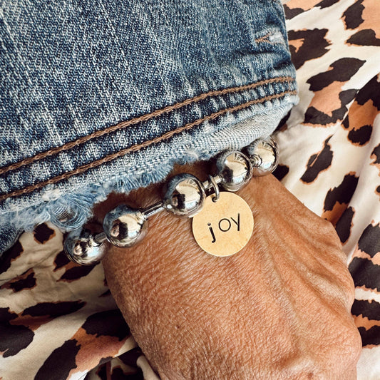Hand Stamped JOY Bracelet: 7