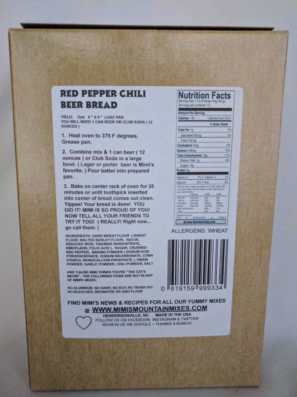 RED PEPPER CHILI BEER BREAD MIX